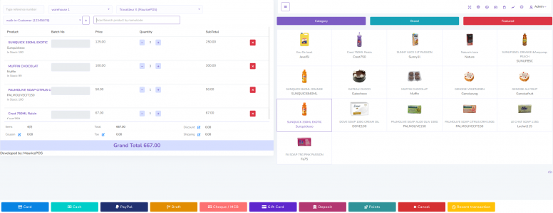 Point de vente en ligne (POS)